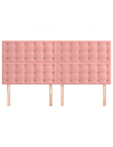 Testiera 4 pz Rosa 90x5x78/88 cm in Velluto