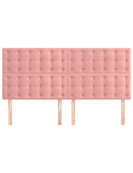 Testiera 4 pz Rosa 90x5x78/88 cm in Velluto