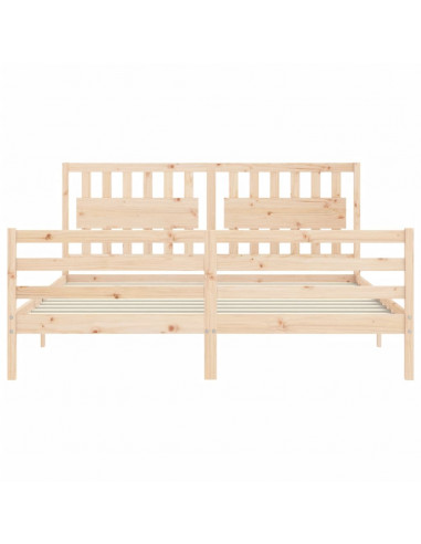 Giroletto con Testiera Super King Size in Legno Massello