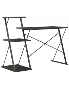 Scrivania con Ripiano Nera 116x50x93 cm