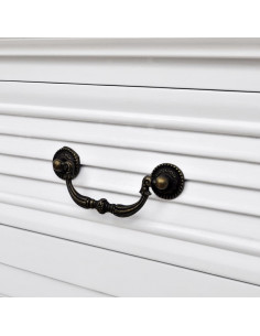 Scrivania a Doppia Colonna Bianca 140x48x80 cm