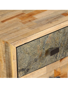 Scrivania in Legno Massello di Teak di Recupero 110x50x76 cm