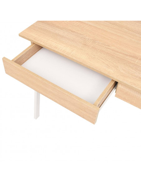 Scrivania 110x55x75 cm Rovere e Bianco
