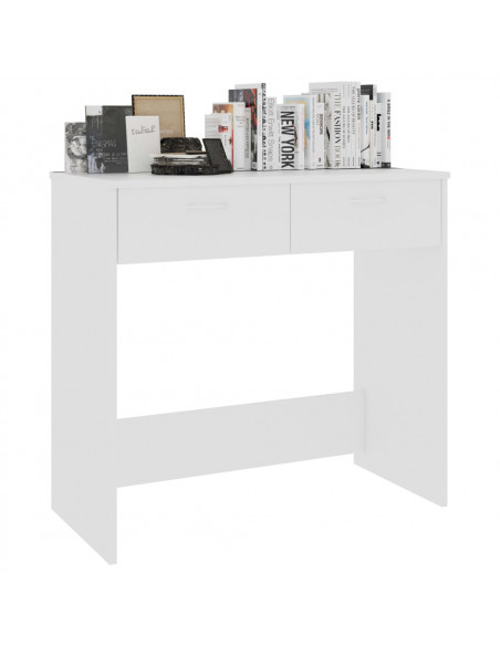 Scrivania Bianca 80x40x75 cm in Legno Multistrato