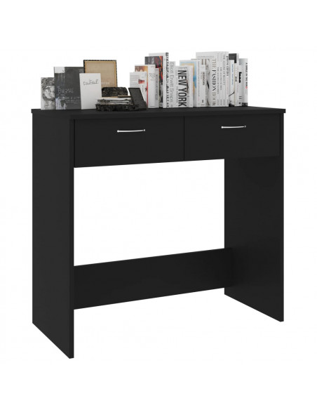 Scrivania Nera 80x40x75 cm in Legno Multistrato