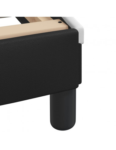 Giroletto con Testiera Nero e Bianco 120x200 cm in Similpelle