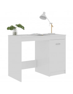 Scrivania Bianco Lucido 100x50x76 cm in Legno Multistrato