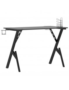 Scrivania da Gaming con Gambe a Y Nera 110x60x75 cm