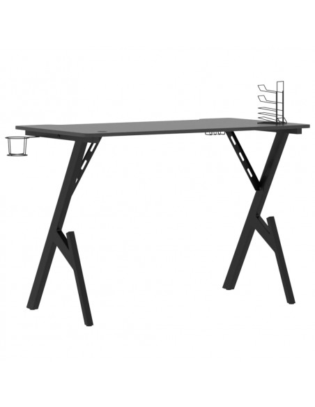 Scrivania da Gaming con Gambe a Y Nera 110x60x75 cm