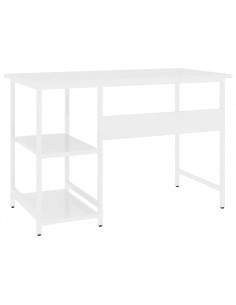 Scrivania per Computer Bianca 105x55x72 cm in MDF e Metallo