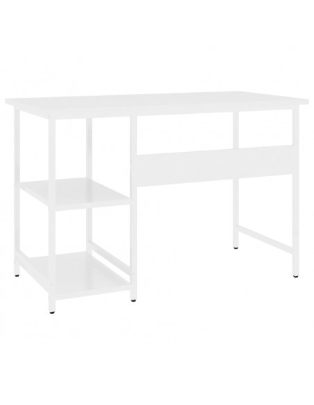 Scrivania per Computer Bianca 105x55x72 cm in MDF e Metallo