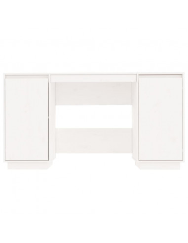 Scrivania Bianca 140x50x75 cm in Legno Massello di Pino