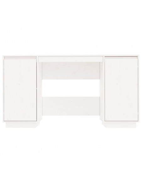 Scrivania Bianca 140x50x75 cm in Legno Massello di Pino