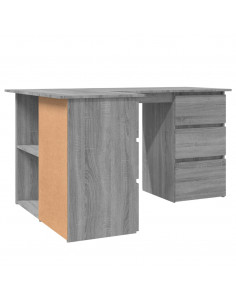 Scrivania Angolo Grigio Sonoma 145x100x76 cm Legno Multistrato