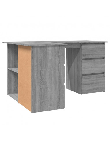 Scrivania Angolo Grigio Sonoma 145x100x76 cm Legno Multistrato