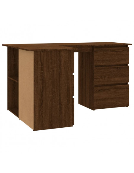 Scrivania Angolo Rovere Marrone 145x100x76 cm Legno Multistrato