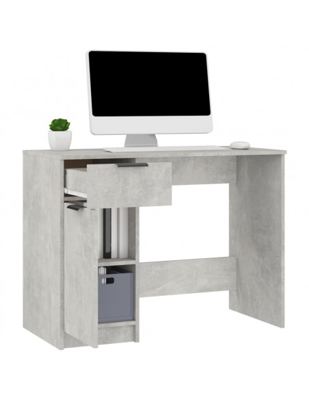 Scrivania Grigio Cemento 100x50x75 cm in Legno Multistrato