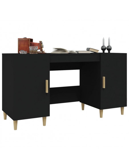 Scrivania Nera 140x50x75 cm in Legno Multistrato