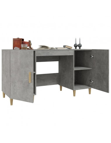 Scrivania Grigio Cemento 140x50x75 cm in Legno Multistrato