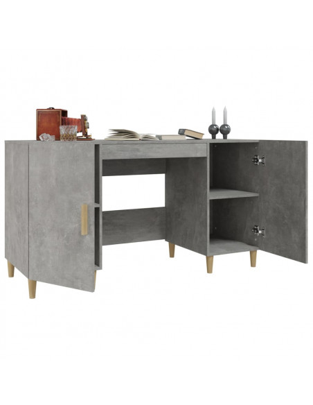 Scrivania Grigio Cemento 140x50x75 cm in Legno Multistrato