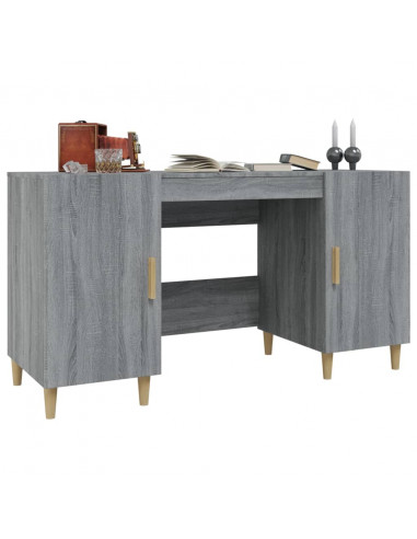 Scrivania Grigio Sonoma 140x50x75 cm in Legno Multistrato