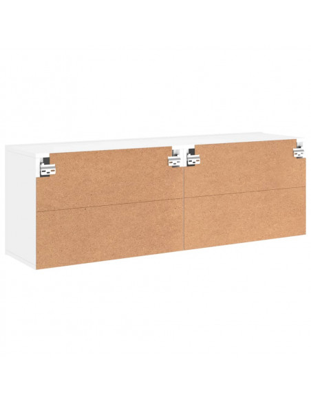 Mobili TV a Parete 2pz Bianchi 60x30x41 cm