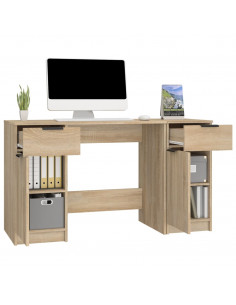 Scrivania con Mobile Laterale Rovere Sonoma Legno Multistrato