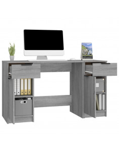 Scrivania con Mobile Laterale Grigio Sonoma Legno Multistrato