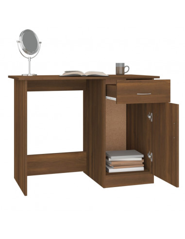 Scrivania Rovere Marrone 100x50x76 cm in Legno Multistrato