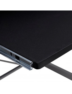 Scrivania Computer Angolare Nera 132x112x99cm Legno Multistrato