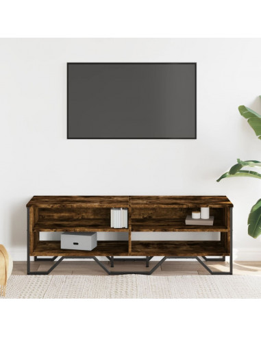 Mobile Porta TV Rovere Fumo 122x34x41 cm in Legno Multistrato