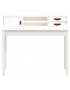 Scrivania Bianca 110x50x93 cm in Legno Massello di Pino