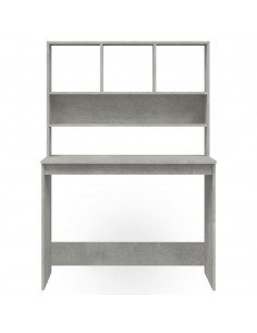 Scrivania Mensole Grigio Cemento 102x45x148cm Legno Multistrato