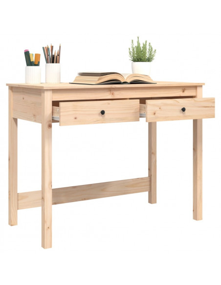 Scrivania con Cassetti 100x50x78 cm in Legno Massello di Pino