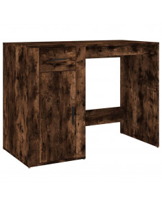 Scrivania con Armadietto Rovere Fumo in Legno Multistrato