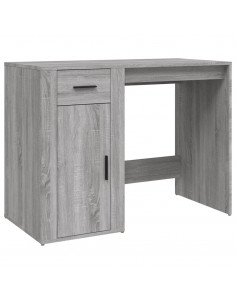 Scrivania con Armadietto Grigio Sonoma in Legno Multistrato
