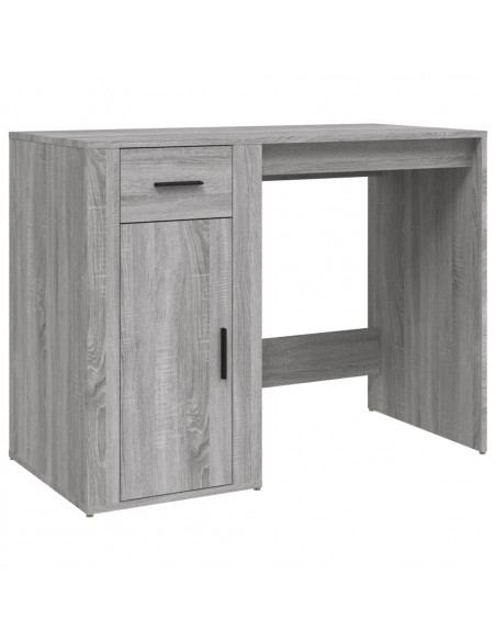 Scrivania con Armadietto Grigio Sonoma in Legno Multistrato