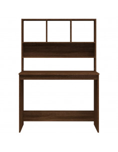 Scrivania Mensole Rovere Marrone 102x45x148cm Legno Multistrato