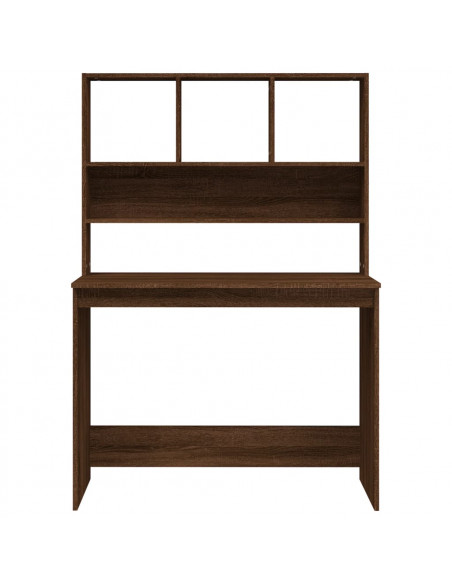 Scrivania Mensole Rovere Marrone 102x45x148cm Legno Multistrato