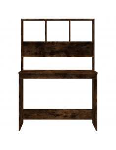Scrivania Mensole Rovere Fumo 102x45x148 cm Legno Multistrato