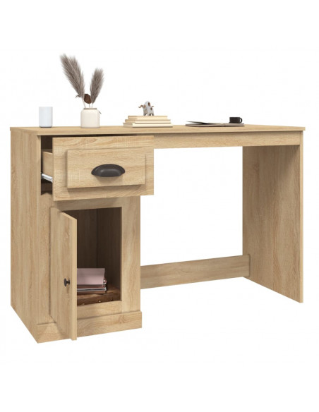 Scrivania Cassetto Rovere Sonoma 115x50x75 cm Legno Multistrato