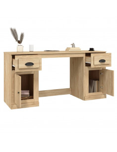 Scrivania con Armadietto Rovere Sonoma in Legno Multistrato