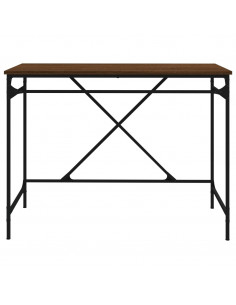 Scrivania Rovere Marrone 100x50x75 cm Legno Multistrato e Ferro