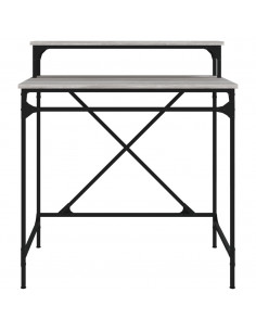 Scrivania Grigio Sonoma 80x50x90 cm Legno Multistrato e Ferro
