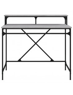 Scrivania Grigio Sonoma 100x50x90 cm Legno Multistrato e Ferro