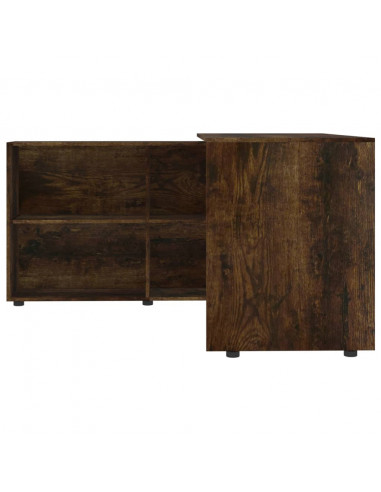 Scrivania ad Angolo Rovere Fumo in Legno Multistrato