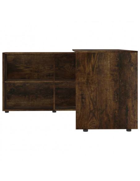Scrivania ad Angolo Rovere Fumo in Legno Multistrato