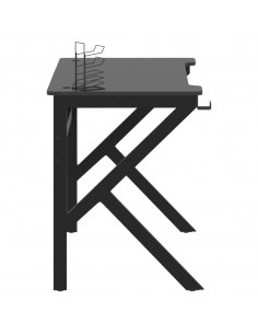 Scrivania da Gaming con Gambe a K Nera 110x60x75 cm