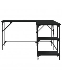 Scrivania Nera 139x139x75 cm in Legno Multistrato