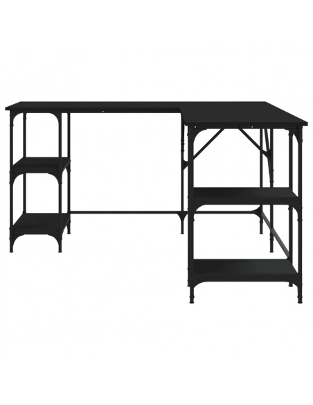 Scrivania Nera 139x139x75 cm in Legno Multistrato